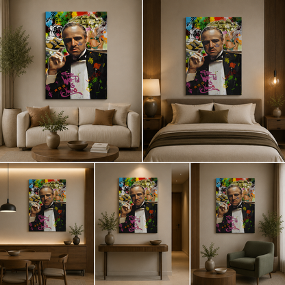 The Godfather Pop Art Canvas Painting Frame – Mafia Movie Inspired Canvas Wall Art Painting Frame for Living Room Decor