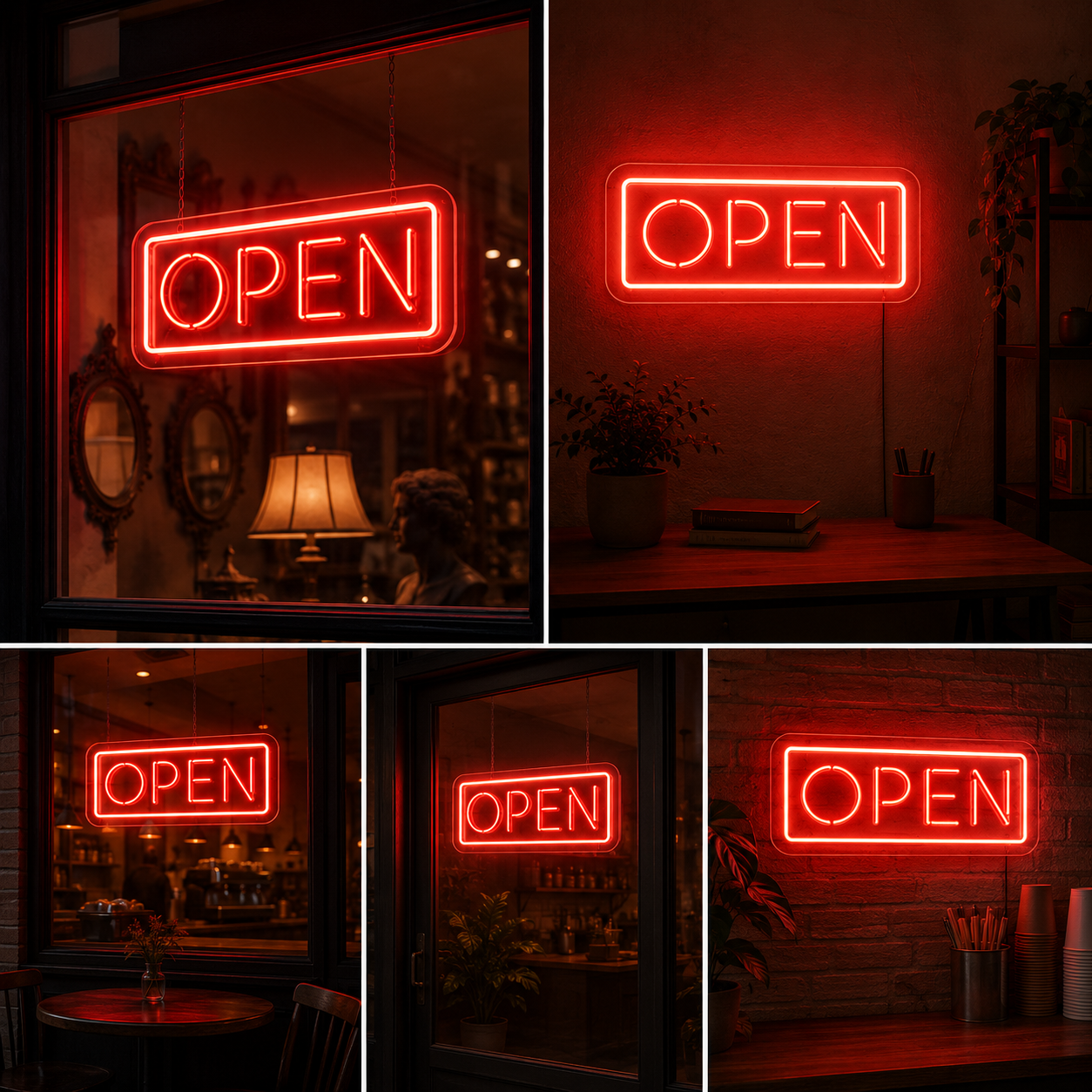 Open Neon Sign Board | Custom Neon Light Signs | Customised Neon Light Name Plate Shop Display Decor