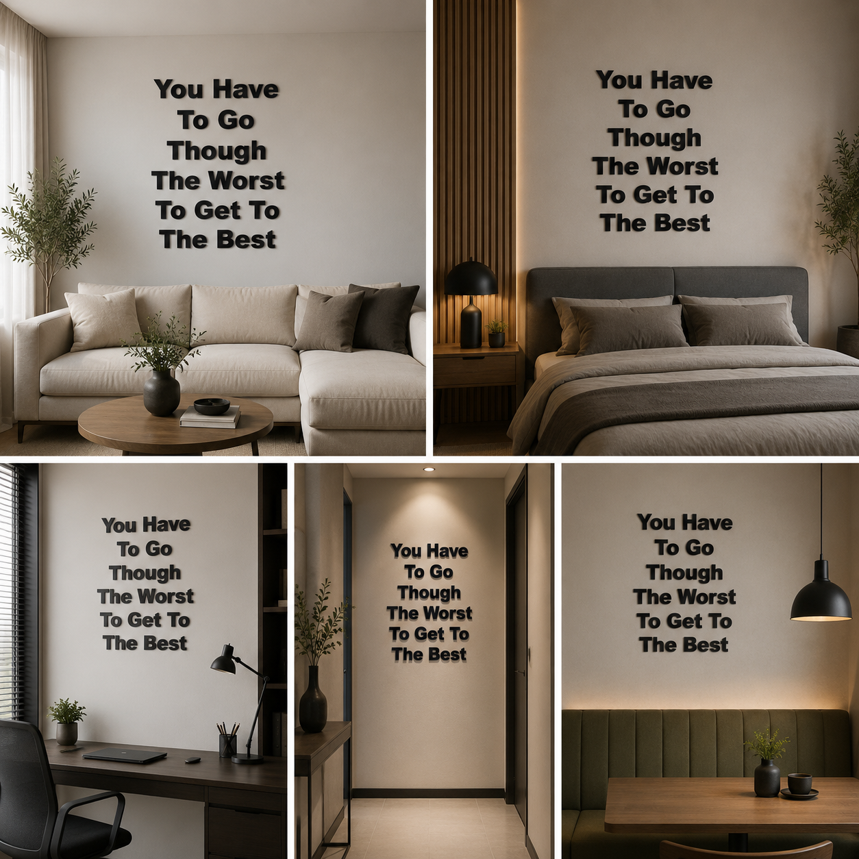 To Go to the Best Quote Black Acrylic Wall Decor (24x24 In)