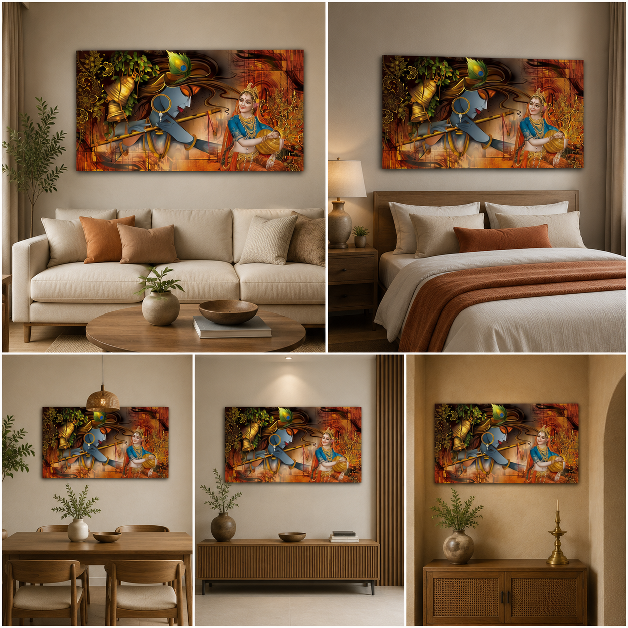 Radha Krishna Wall Painting Frame for Home
