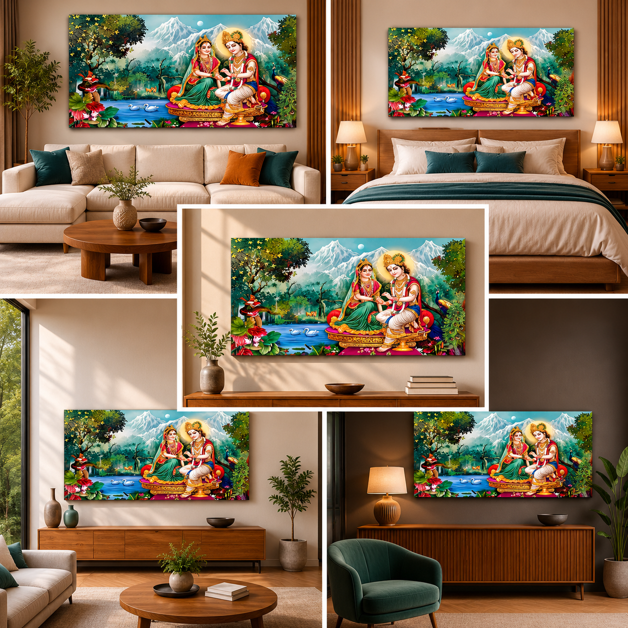 Radha Krishna Painting Frame Wall Decor