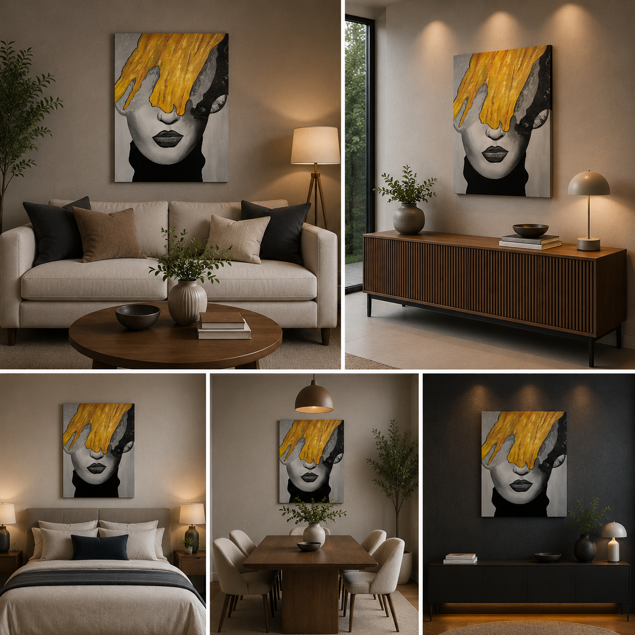 Abstract A Beautiful Lady Frame for Living Room Wall Art