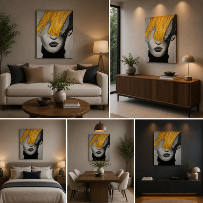 Abstract A Beautiful Lady Frame for Living Room Wall Art
