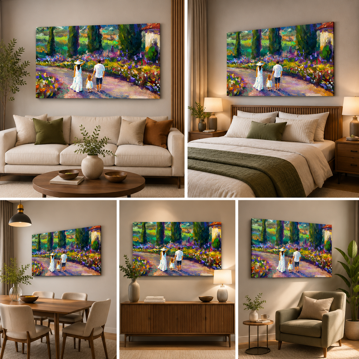 Family in Park Frame for Wall Decor