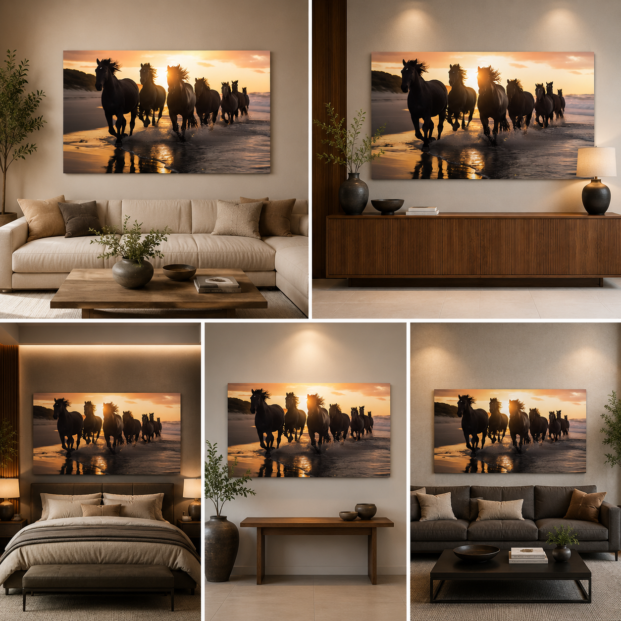 Seven Running Horses Painting | Vastu Canvas Painting