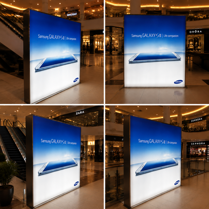 LED Fabric Light Panel | Freestanding Backlit Display for Retail Advertising