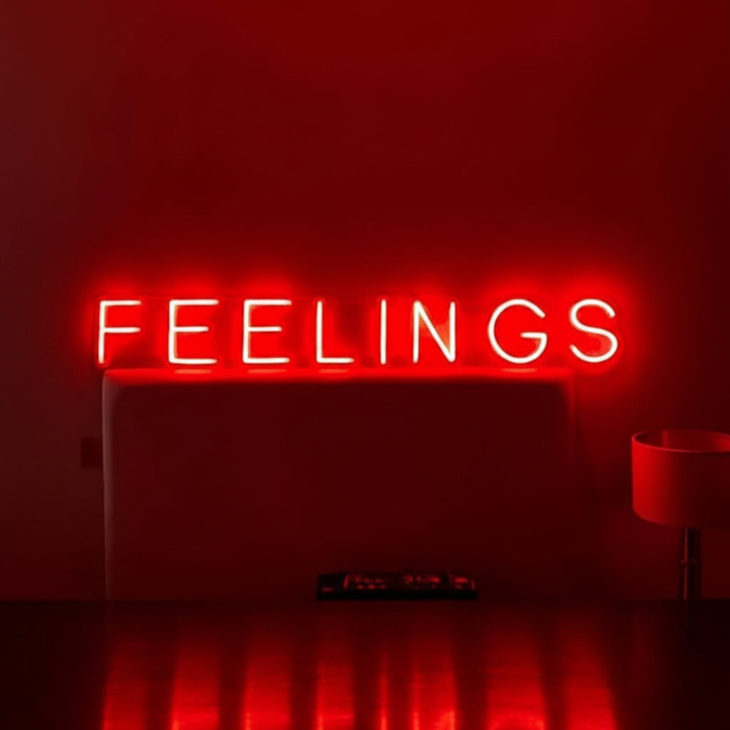Feelings Custom Neon Sign Board | LED Name Plate for Wall Decor