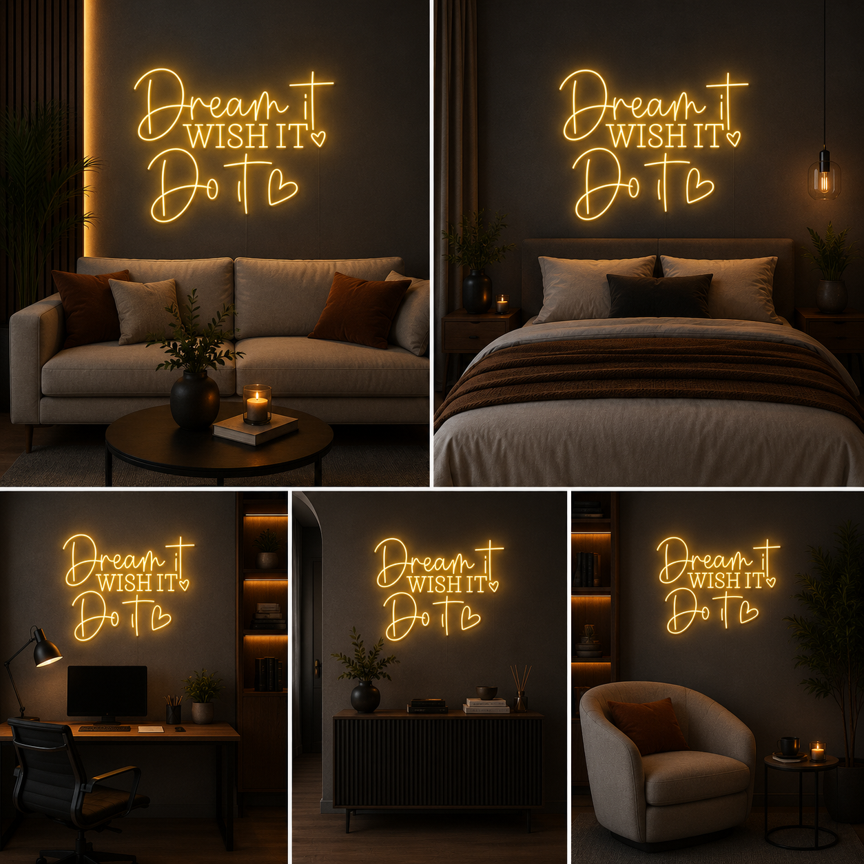 Dream It Wish It Do It Neon Sign Board – Custom Neon Light Wall Decor