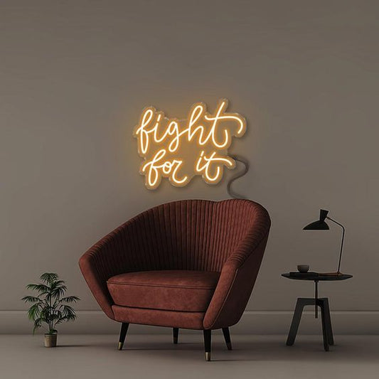 Fight for it neon sign board warm white neon light motivational wall decor