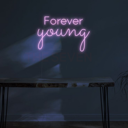Forever Young neon sign board customised pink neon light for bedroom wall decor