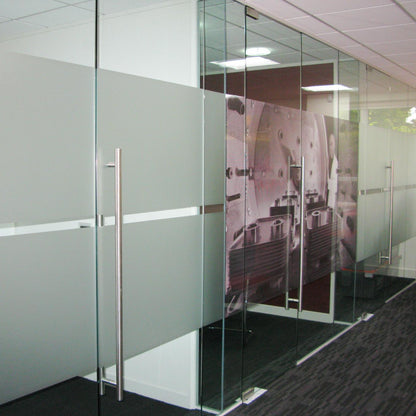 frosted glass film stripes for office partitions modern privacy vinyl glass doors design