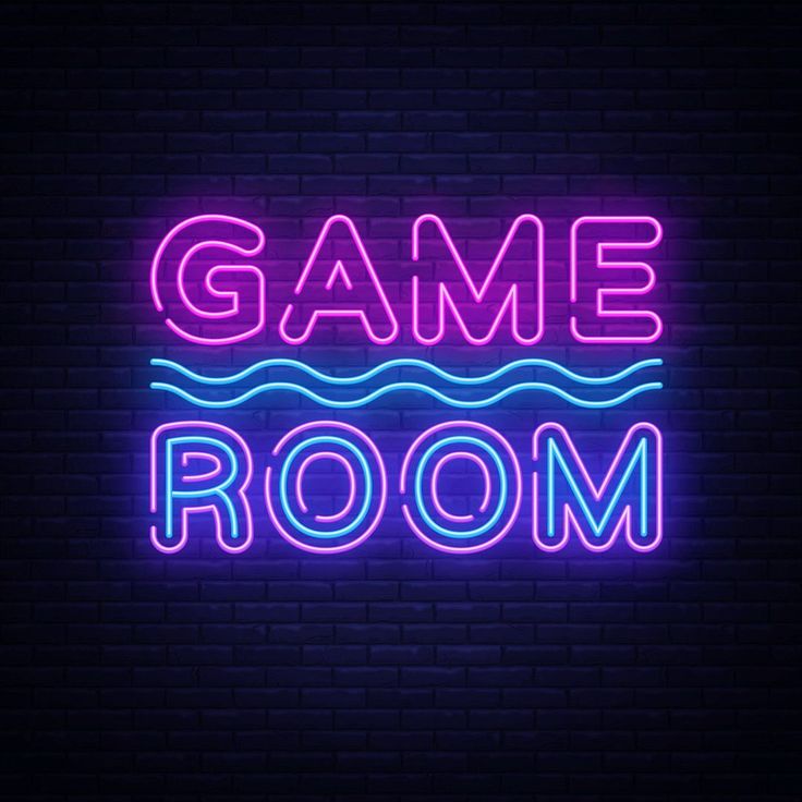 Game Room neon sign board neon light name plate pink blue LED wall décor