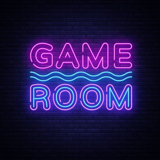 Game Room neon sign board neon light name plate pink blue LED wall décor