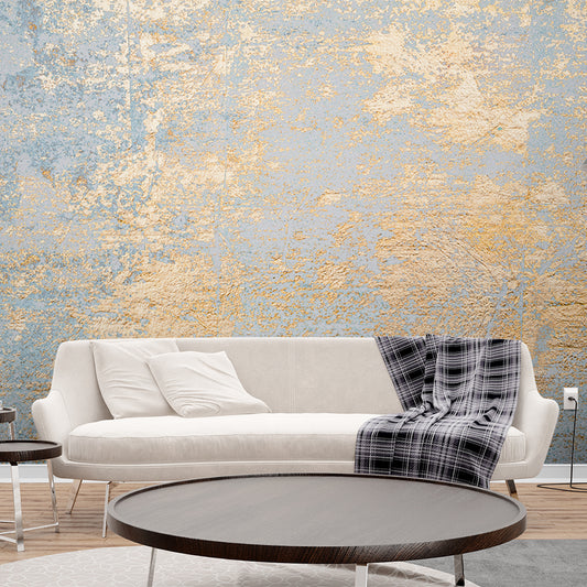 gold ocean blue golden leaves Wallpaper Self Adhesive Mural Wallpaper | Customized Wallpaper