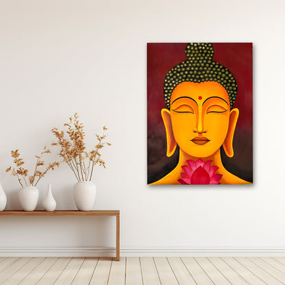 golden-buddha-face-lotus-wall-painting-spiritual-canvas-art