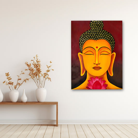 golden-buddha-face-lotus-wall-painting-spiritual-canvas-art