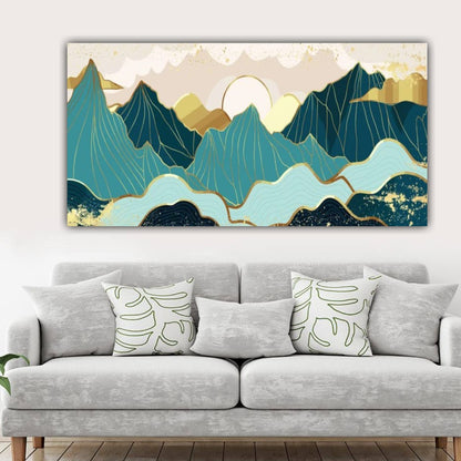 3D Canvas Painting Mountain Range Wall Frame for Living Room Wall Decoration