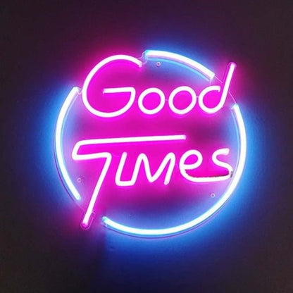 Good times neon sign board pink blue neon light party wall decor