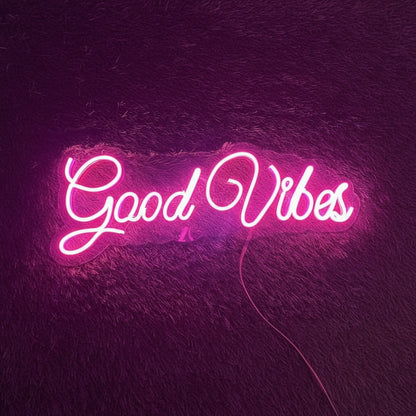 good vibes neon sign board pink neon light signs aesthetic room wall decor