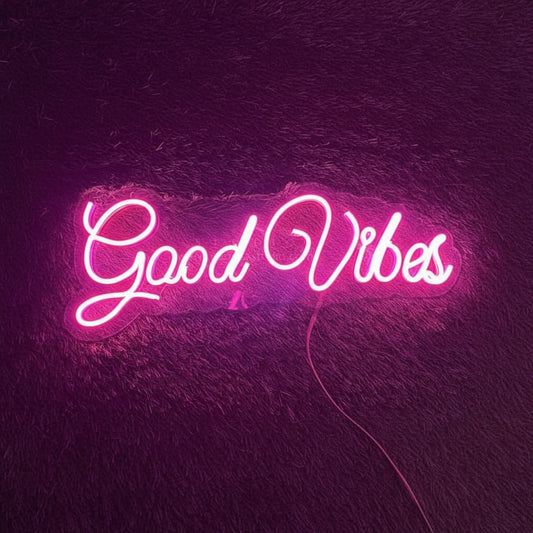 good vibes neon sign board pink neon light signs aesthetic room wall decor