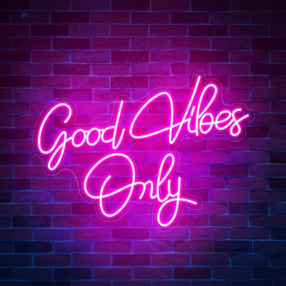 good vibes only neon sign board pink neon light aesthetic wall decor