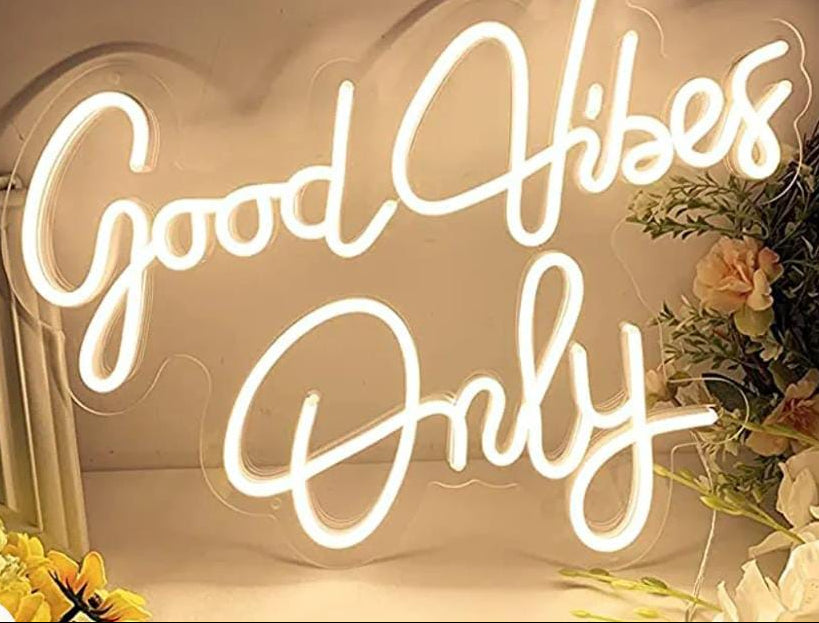 Good Vibes Only neon sign board LED wall light big size for bedroom decor