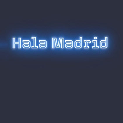 Hala Madrid Neon Sign Board Blue LED Neon Light Wall Decor