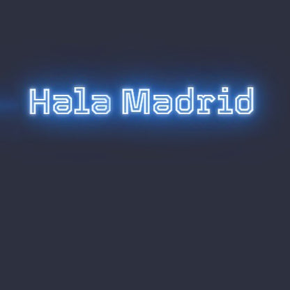 Hala Madrid Neon Sign Board Blue LED Neon Light Wall Decor