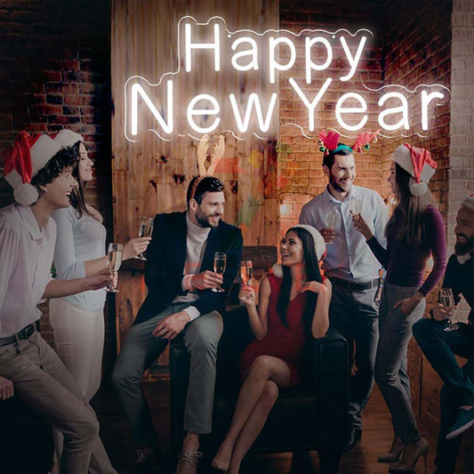 Happy New Year Neon Sign Board LED Party Neon Light Wall Decor