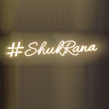 Hash Shukrana Custom LED Neon Sign | #Shukrana Neon Light Wall Decor | customized shukrana neon light sign art for room decor