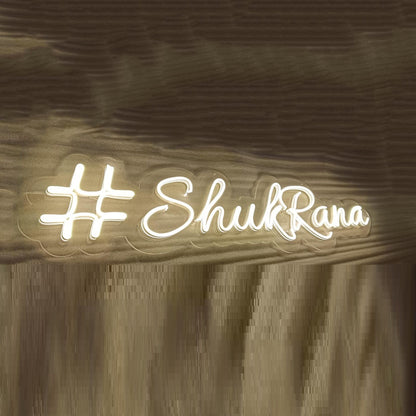 Hash Shukrana Custom LED Neon Sign | #Shukrana Neon Light Wall Decor