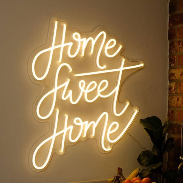 Home Sweet Home neon sign board neon light name plate warm white LED