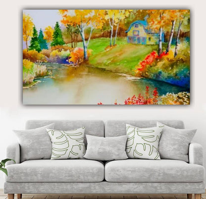 Canvas Painting Beautiful Landscape Wall Painting Frame