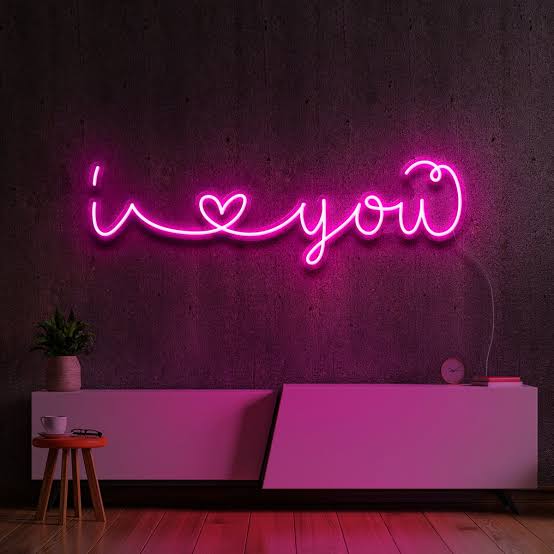 I love you neon sign board pink neon light romantic wall decor