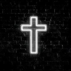 The Seven Colours Beautiful Led Neon Light Wall Decor | The Cross of Jesus, Symbol of Christianity | Christmas Wall Decor  | Neon Light (18 by 10 inches)