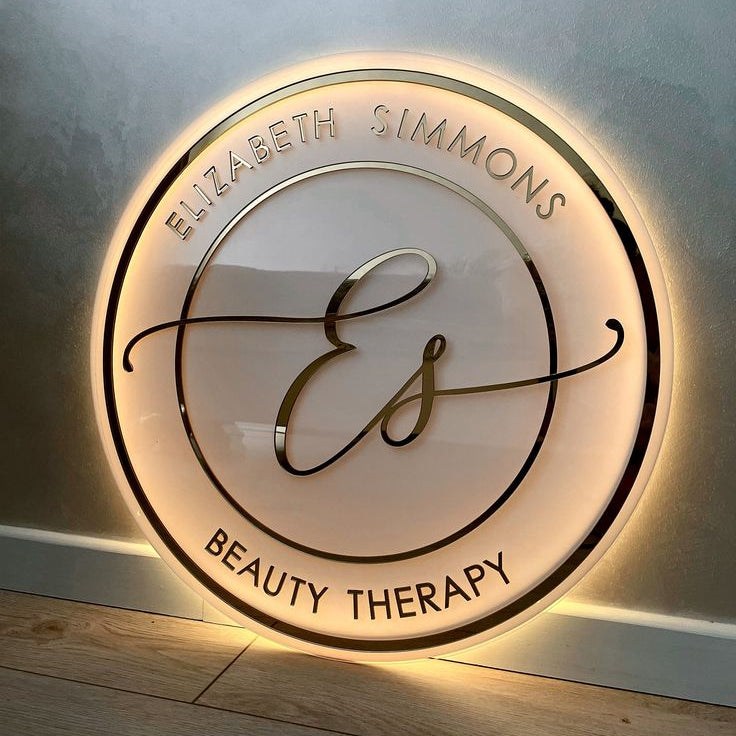 illuminated black acrylic LED address sign with house number and street name for exterior decor