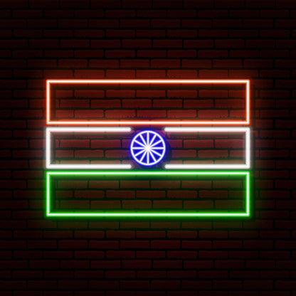 Indian flag neon sign board customised tricolor neon light signs India flag neon wall decor custom neon sign