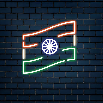 Indian flag outline neon sign board customised tricolor neon light signs India patriotic wall decor custom neon sign