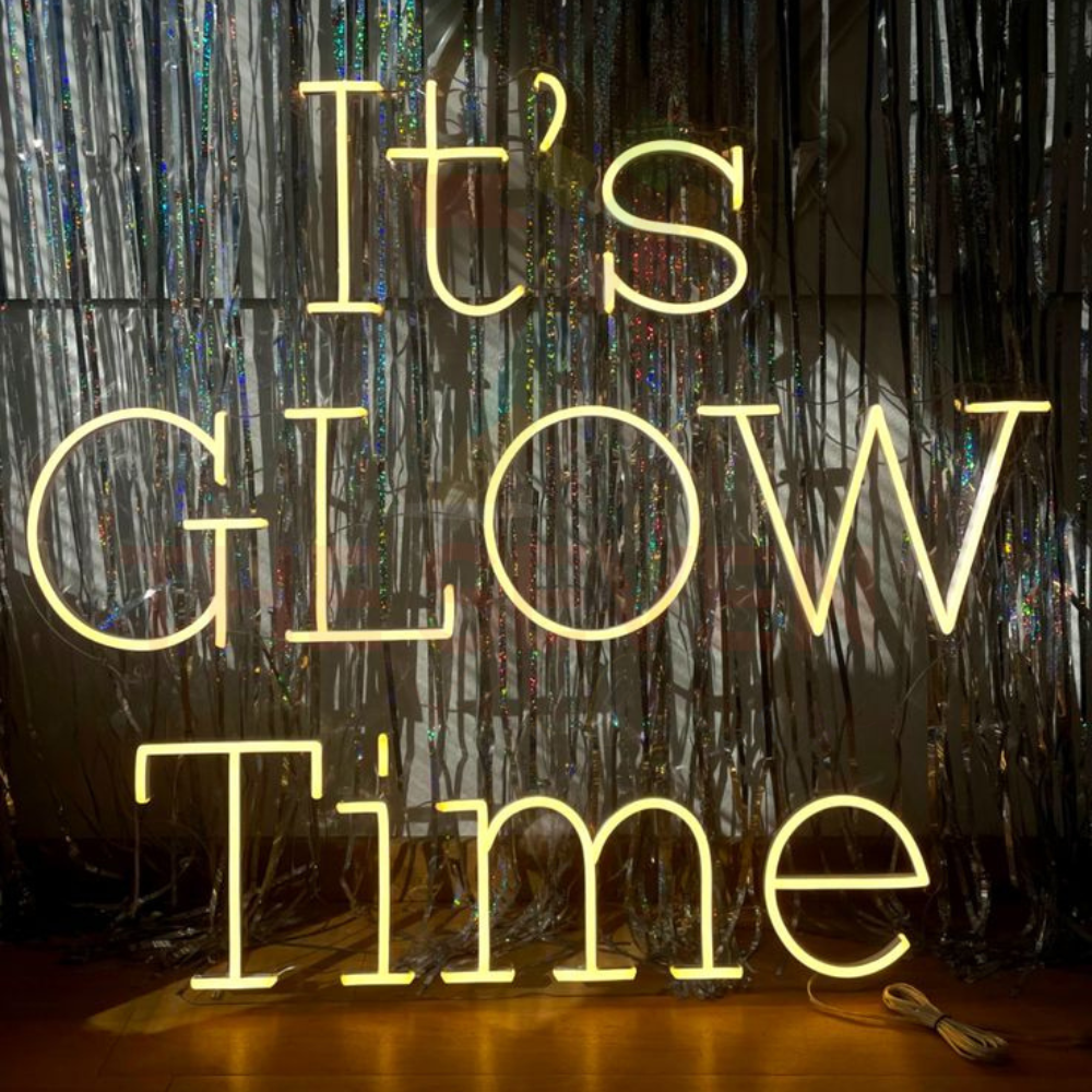 It's Glow Time neon sign board customised warm yellow neon light for party wall decor