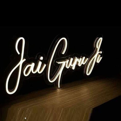 Jai Guru Ji Custom LED Neon Sign | Guru Ji Wall Decoration