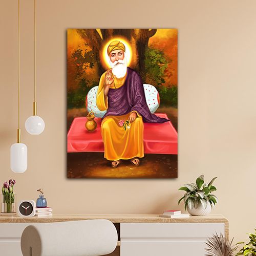 Sikh Guru Vertical Painting for Living Decor