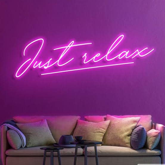 just relax neon sign board pink neon light signs aesthetic wall decor