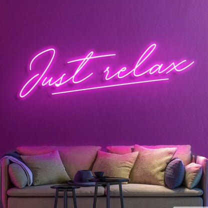 just relax neon sign board pink neon light signs aesthetic wall decor