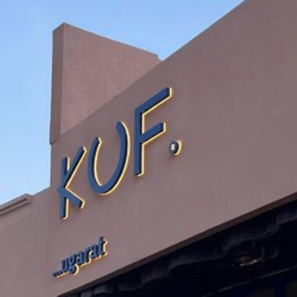 KOF metal LED letter sign outdoor backlit 3D logo signage restaurant facade branding
