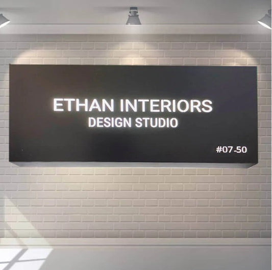 LED acrylic backlit sign board custom illuminated panel signage for office studio branding