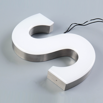 LED acrylic channel letter with stainless steel side 3D illuminated signage for branding
