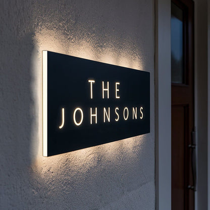 LED acrylic name plate backlit house name sign illuminated wall signage for home entrance