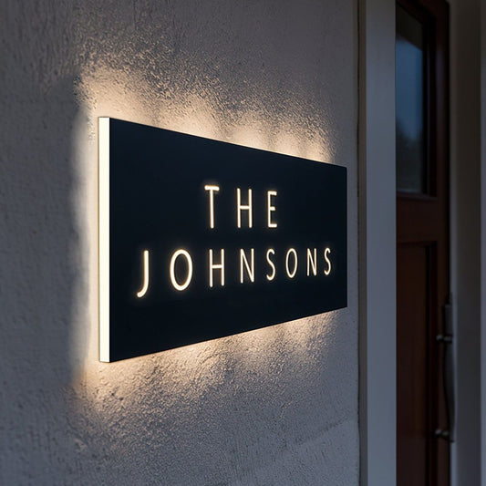 LED acrylic name plate backlit house name sign illuminated wall signage for home entrance