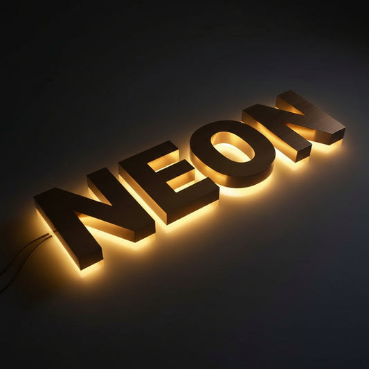 LED halo lit 3D letter sign custom backlit signage for office wall branding decor