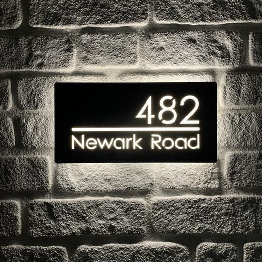 LED house number sign acrylic backlit address plaque illuminated door number signage outdoor